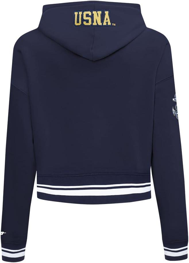 imagePro Standard NCAA womens Womens College Classic Essentials Brushed Back French Terry Cropped Pullover HoodieMidnight Navy