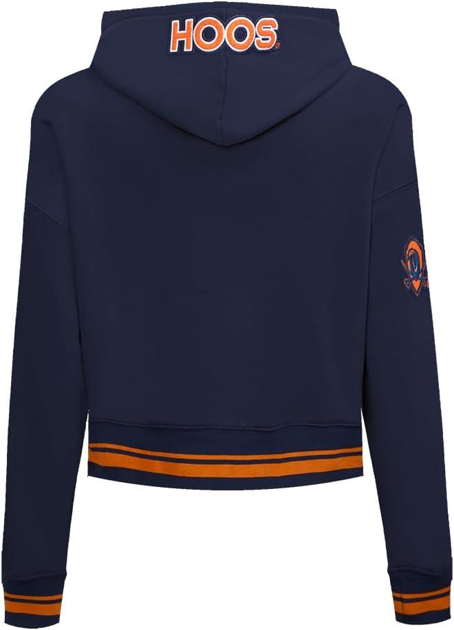 imagePro Standard NCAA womens Womens College Classic Essentials Brushed Back French Terry Cropped Pullover HoodieMidnight NavyOrangeMidnight Navy