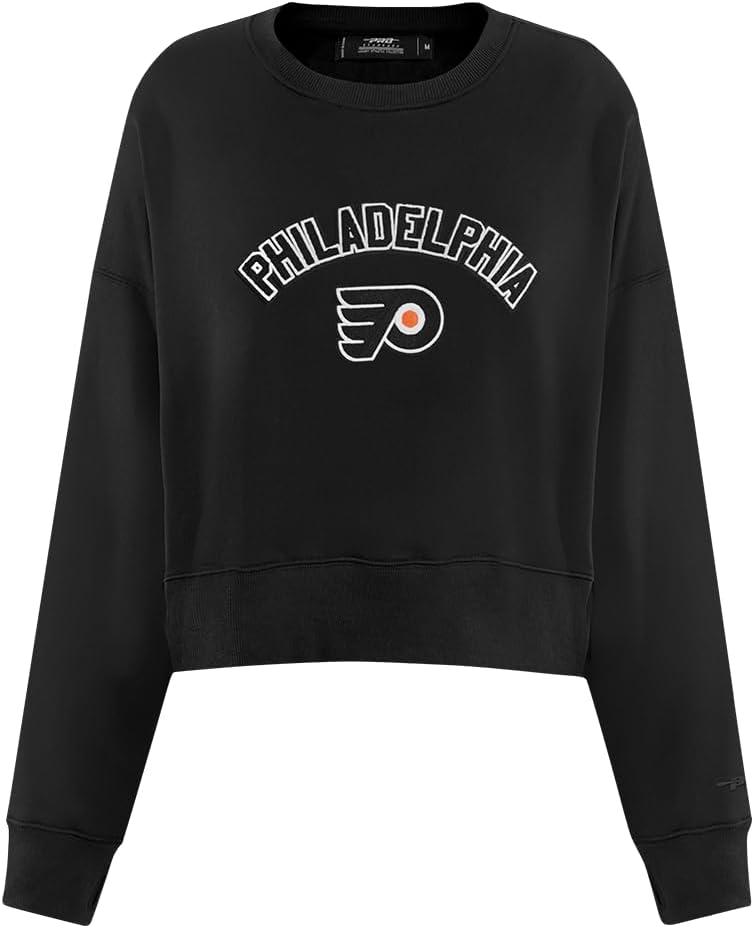 imagePro Standard NHL womens Womens Nhl Classic Chenille Brushed Back French Terry Crewneck SweatshirtBlack