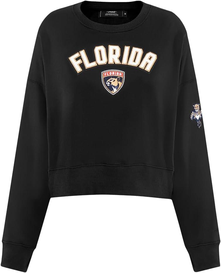imagePro Standard NHL womens Womens Nhl Classic Chenille Brushed Back French Terry Crewneck SweatshirtBlack