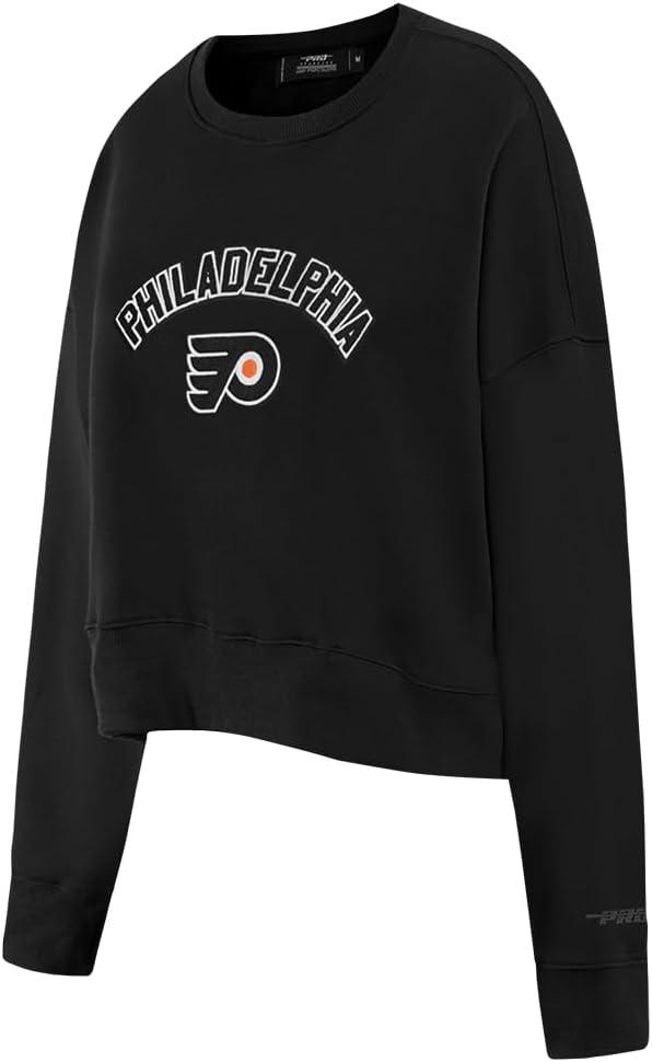 imagePro Standard NHL womens Womens Nhl Classic Chenille Brushed Back French Terry Crewneck SweatshirtBlack