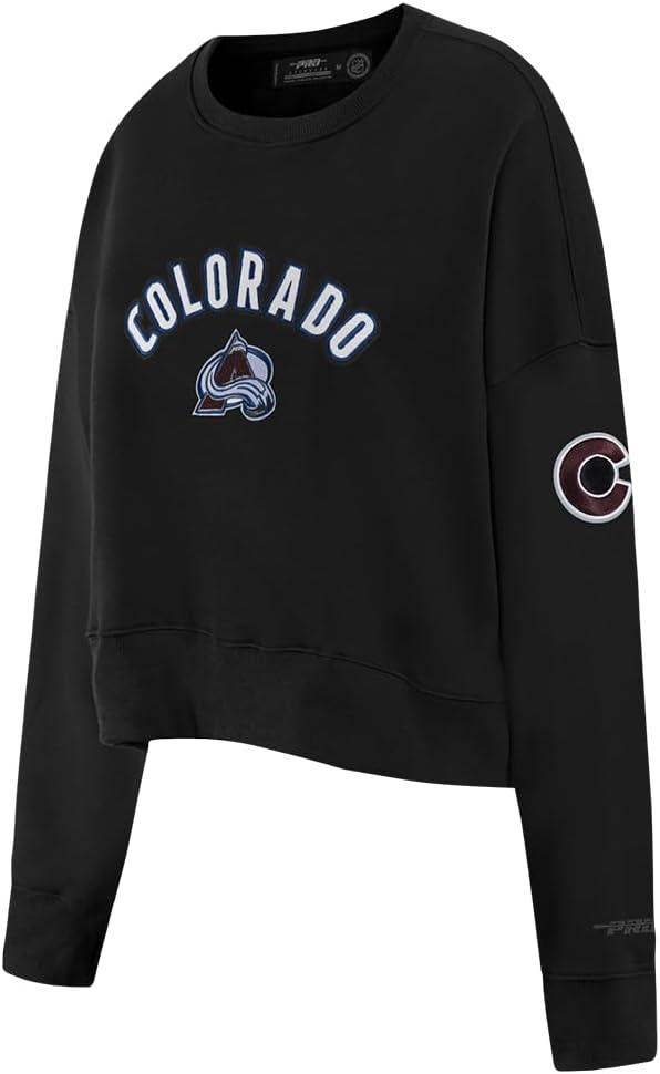 imagePro Standard NHL womens Womens Nhl Classic Chenille Brushed Back French Terry Crewneck SweatshirtBlack