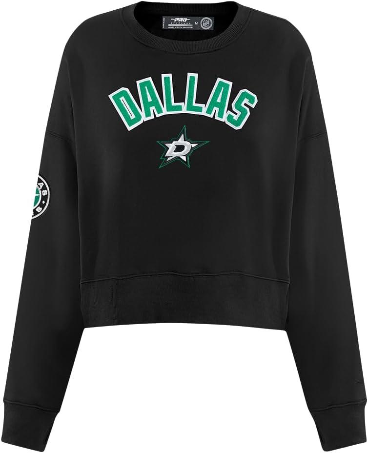 imagePro Standard NHL womens Womens Nhl Classic Chenille Brushed Back French Terry Crewneck SweatshirtBlack