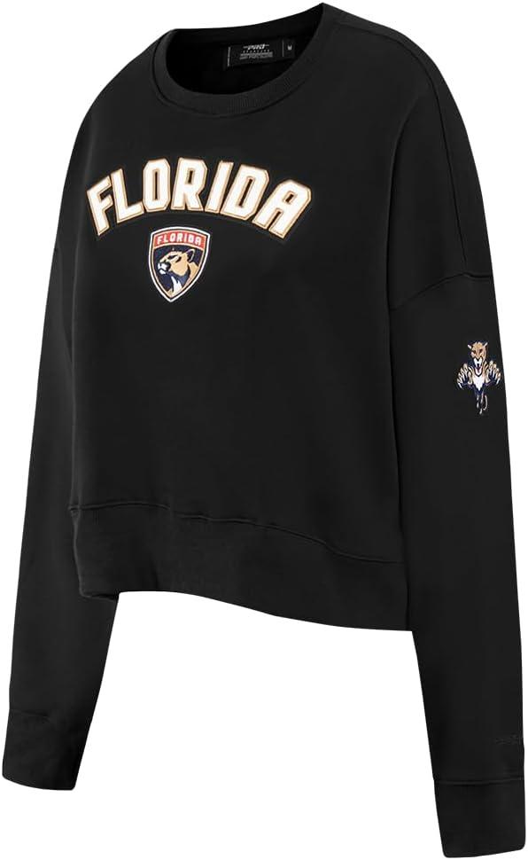imagePro Standard NHL womens Womens Nhl Classic Chenille Brushed Back French Terry Crewneck SweatshirtBlack