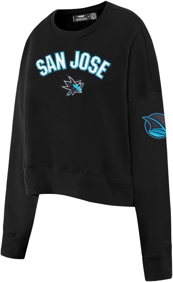 imagePro Standard NHL womens Womens Nhl Classic Chenille Brushed Back French Terry Crewneck SweatshirtBlack