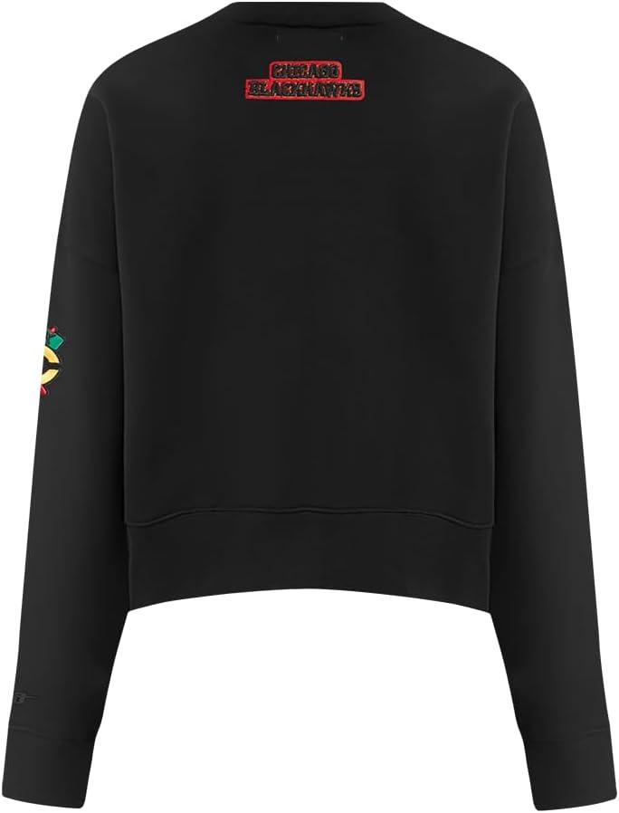 imagePro Standard NHL womens Womens Nhl Classic Chenille Brushed Back French Terry Crewneck SweatshirtBlack