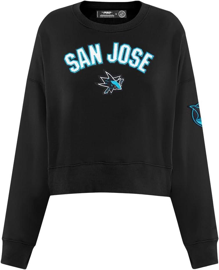 imagePro Standard NHL womens Womens Nhl Classic Chenille Brushed Back French Terry Crewneck SweatshirtBlack