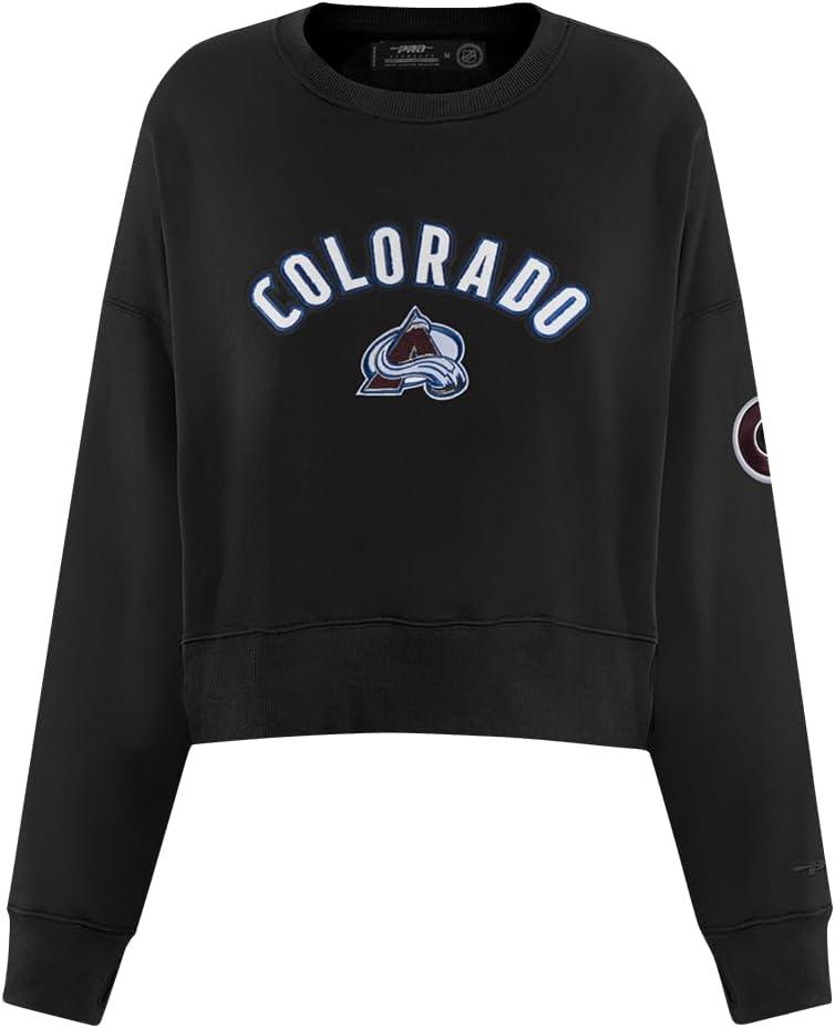 imagePro Standard NHL womens Womens Nhl Classic Chenille Brushed Back French Terry Crewneck SweatshirtBlack