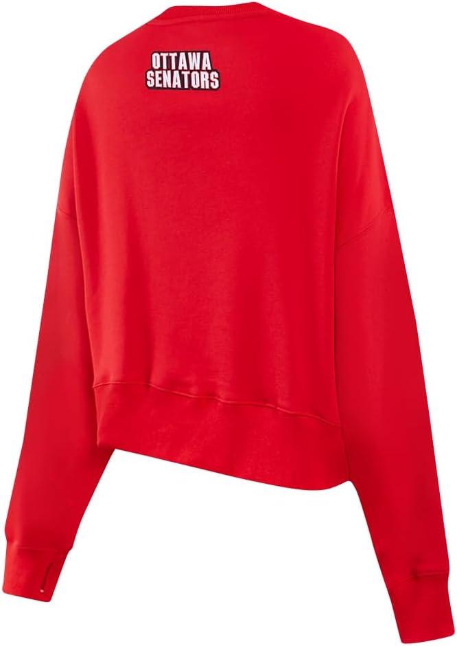 imagePro Standard NHL womens Womens Nhl Classic Chenille Brushed Back French Terry Crewneck SweatshirtRed