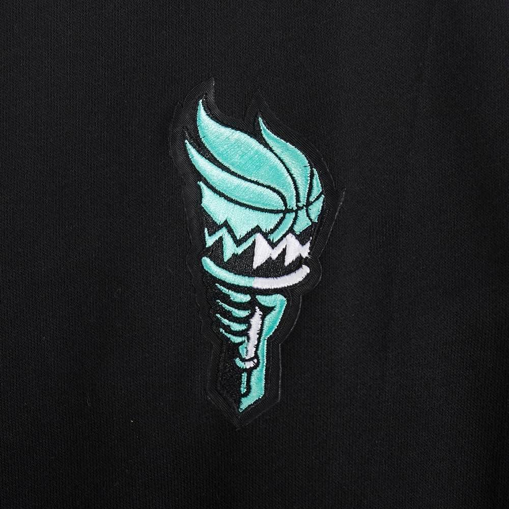 imagePro Standard WNBA womens Womens Wnba New York Liberty Classic Player Brushed Back French Terry Cropped Pullover HoodieBlack