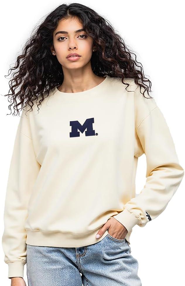 imagePro Standard Womens College Classic Icon Fleece Crewneck SweatshirtEggshell