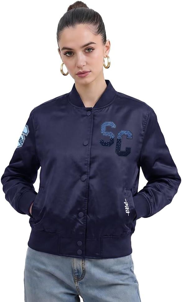 imagePro Standard Womens College Jewels Satin JacketMidnight Navy