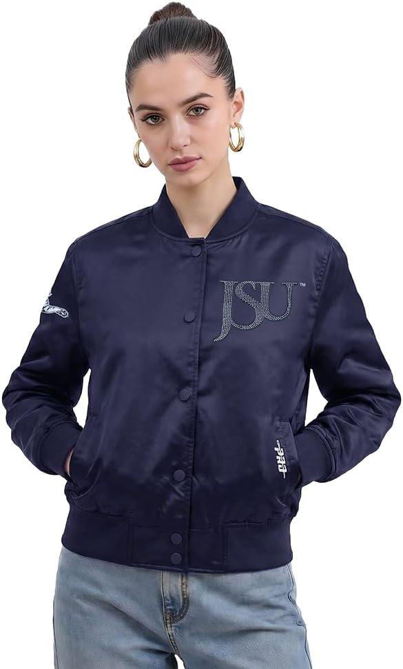 imagePro Standard Womens College Jewels Satin JacketMidnight Navy