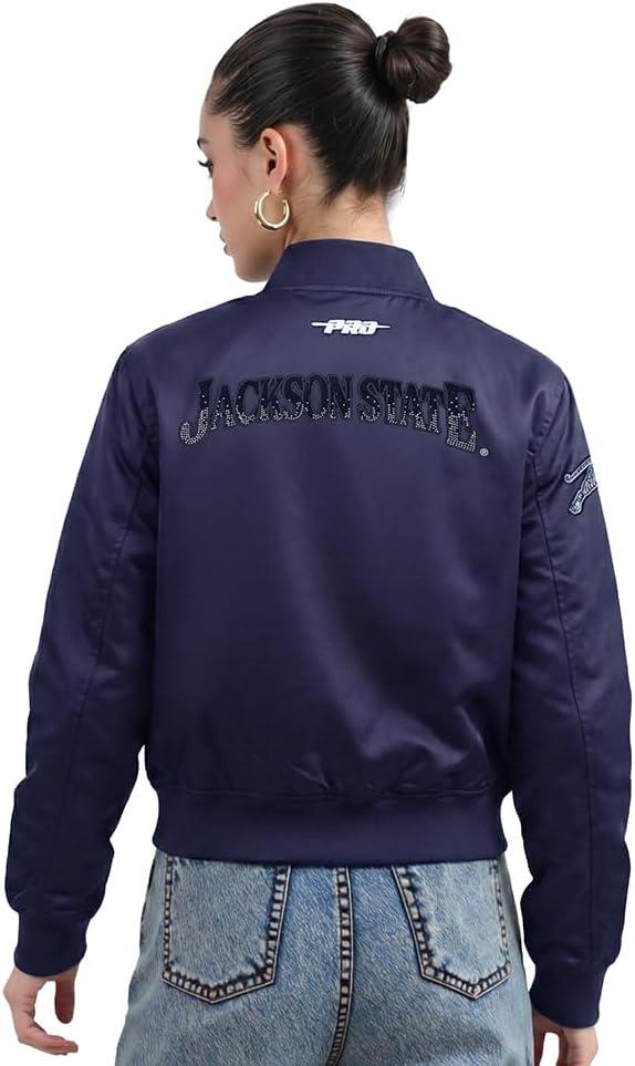 imagePro Standard Womens College Jewels Satin JacketMidnight Navy