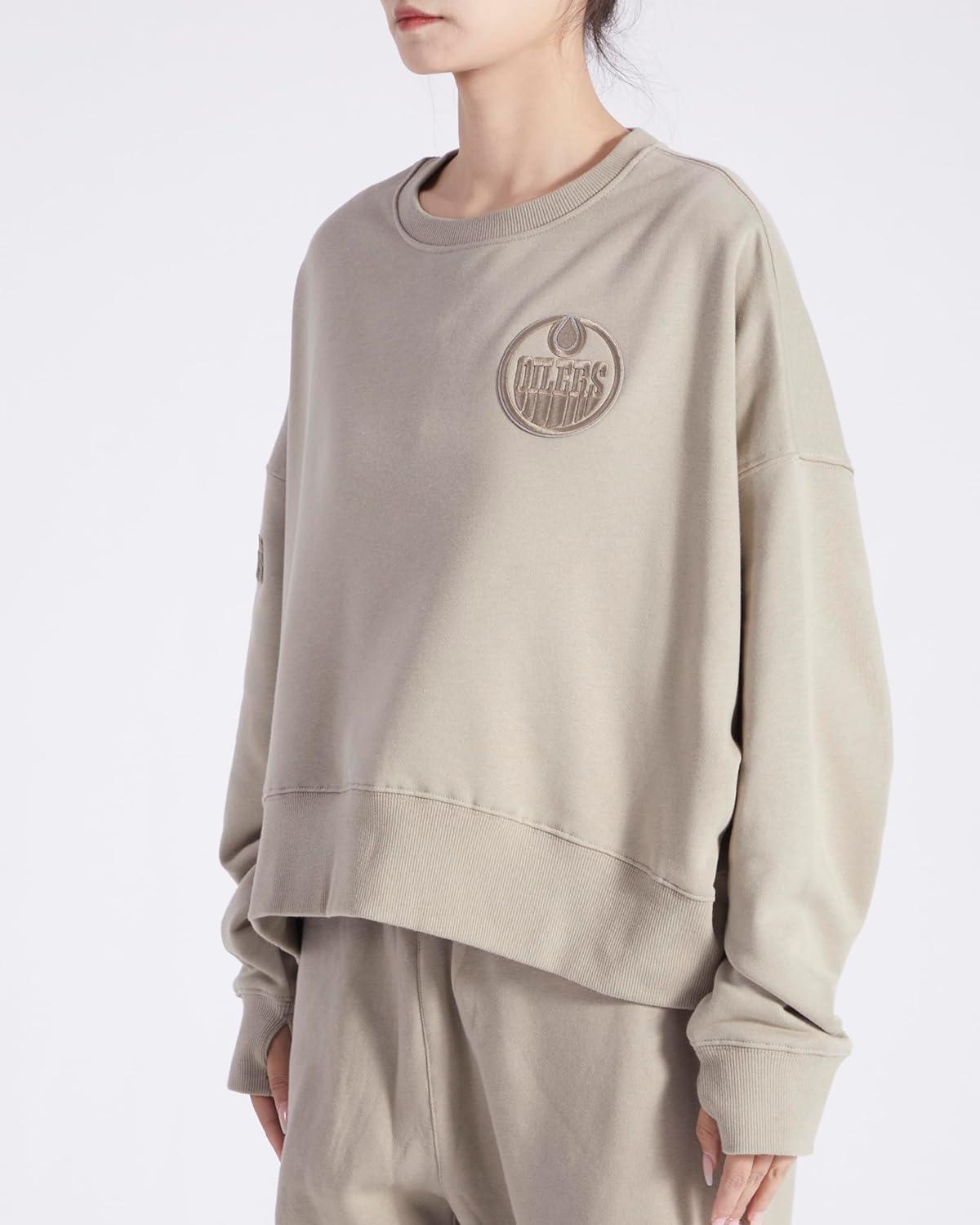 imagePro Standard Womens NHL Neutral Cropped Pullover HoodieTaupe