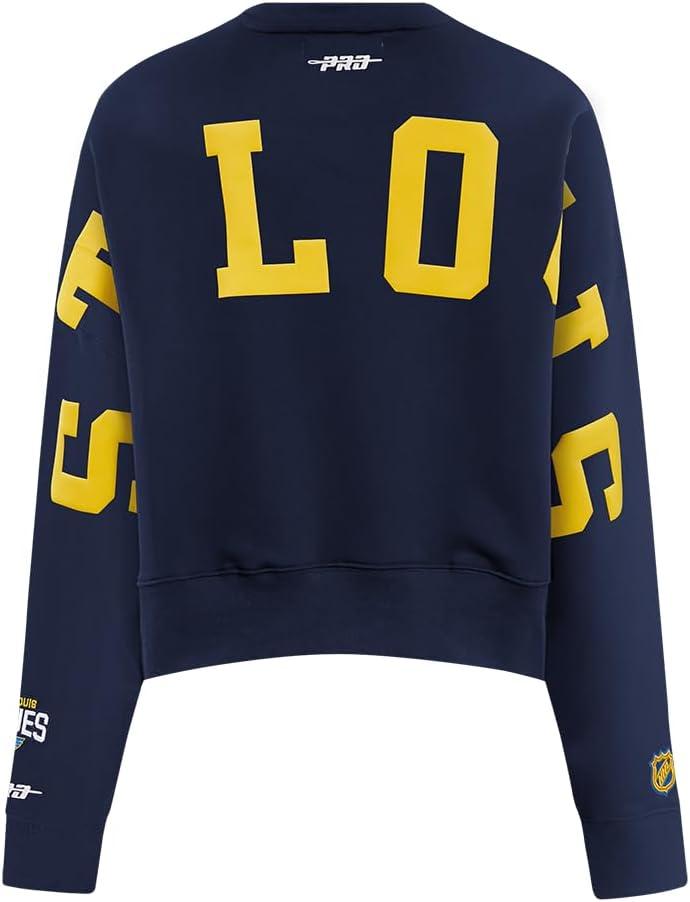 imagePro Standard Womens NHL Wingspan Brushed Back French Terry Crewneck SweatshirtMidnight Navy