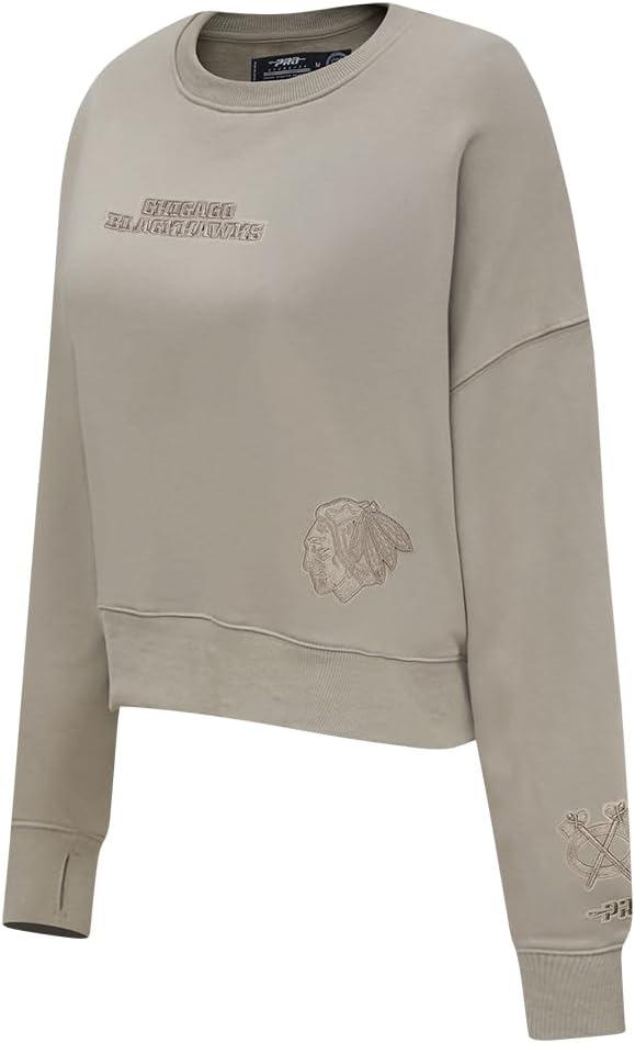 imagePro Standard Womens NHL Wingspan Brushed Back French Terry Crewneck SweatshirtTaupe