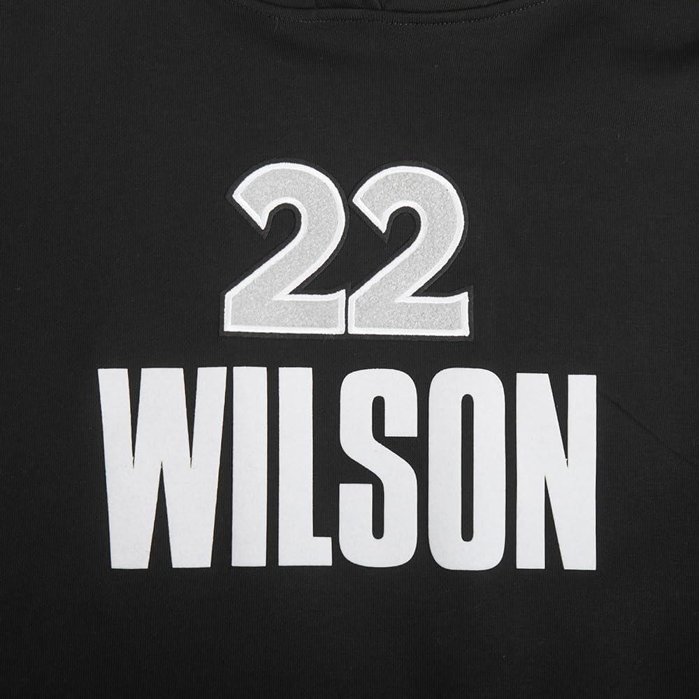 imagePro Standard Womens WNBA Las Vegas Aces Classic Player Name And Number Cropped Pullover HoodieBlack