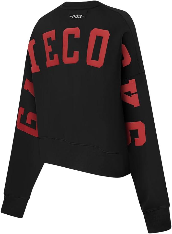 imageWomens College Wingspan Brushed Back French Terry Crewneck SweatshirtBlack