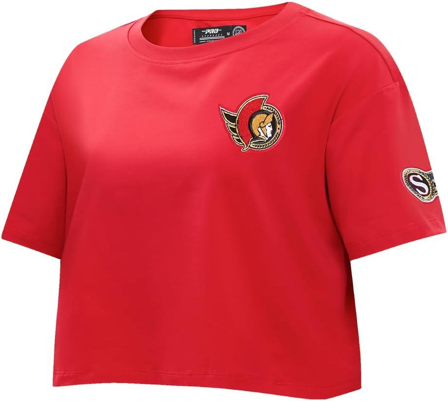 imageWomens NHL Classic Chenille Cotton Short Sleeve Boxy TeeRed