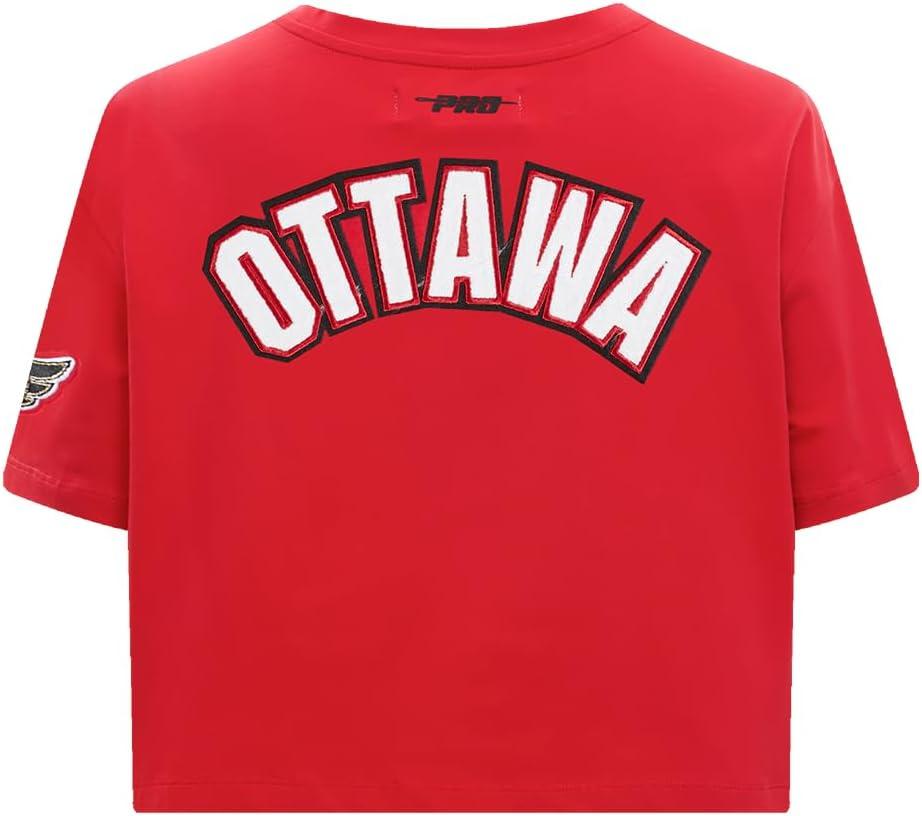 imageWomens NHL Classic Chenille Cotton Short Sleeve Boxy TeeRed