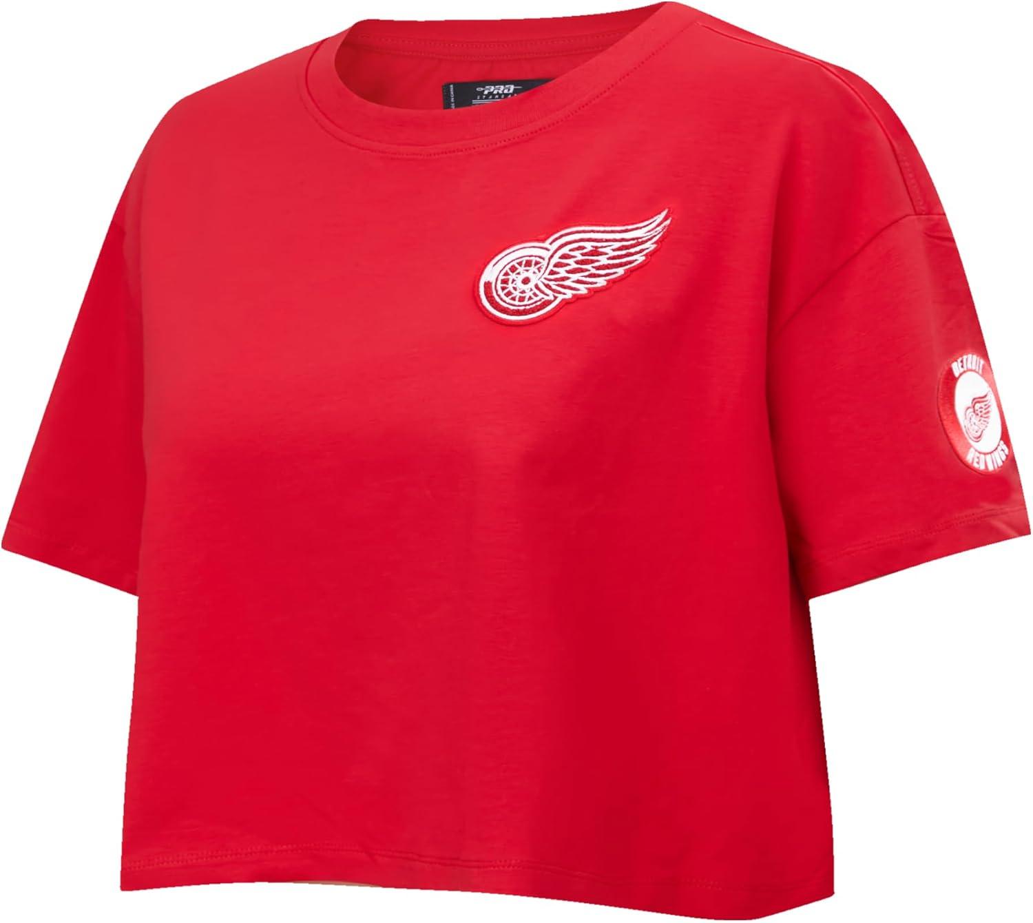 imageWomens NHL Classic Chenille Cotton Short Sleeve Boxy TeeRed