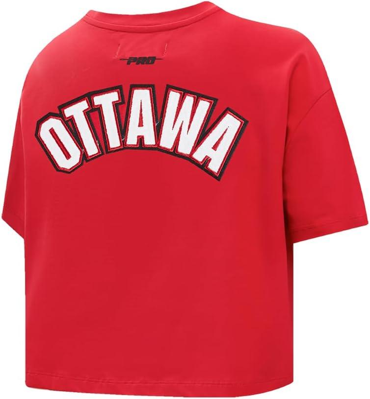 imageWomens NHL Classic Chenille Cotton Short Sleeve Boxy TeeRed