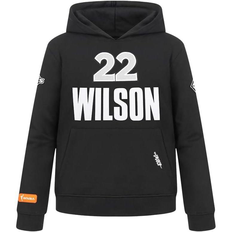 imagePro Standard Big Boys WNBA Las Vegas Aces Classic Player Name And Number Fleece Pull Over HoodieBlack