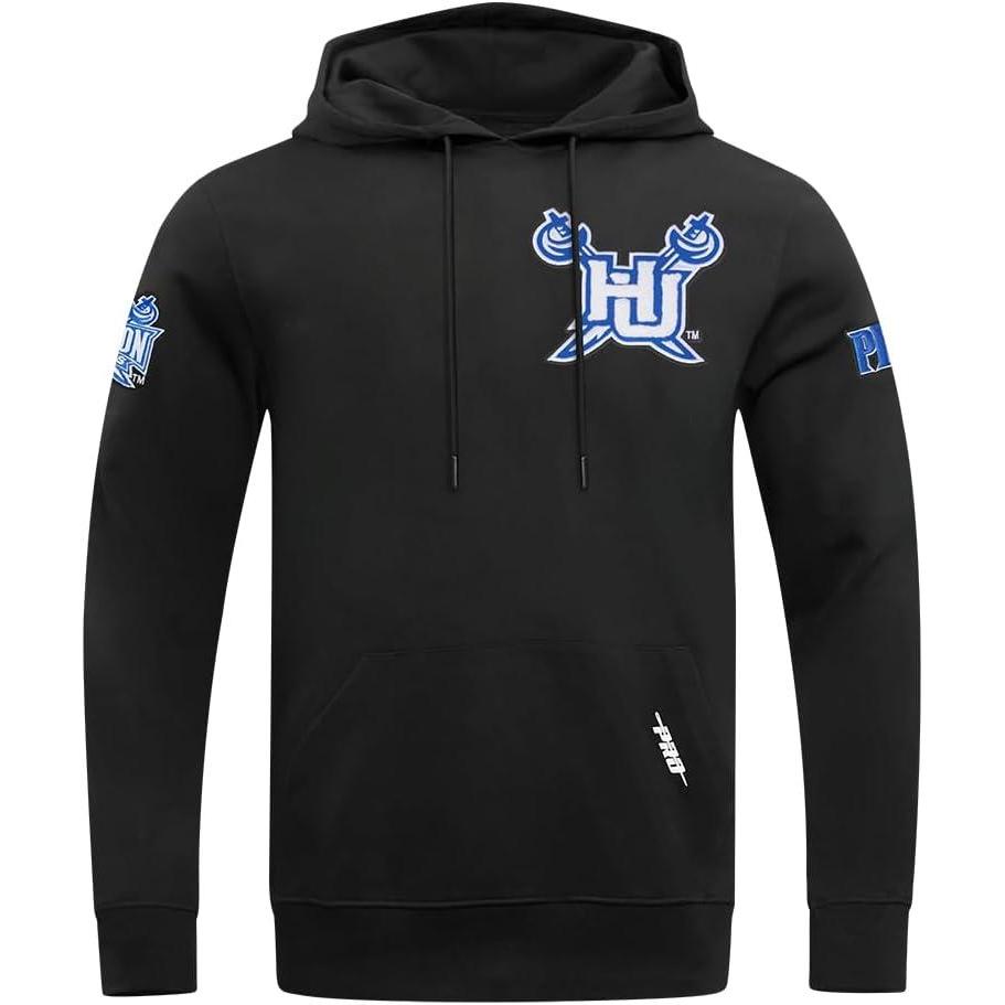 imagePro Standard Mens College Hampton University College Classic Chenille Pull Over Hoodie Black XL