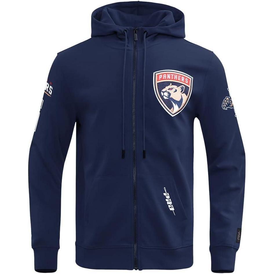 imagePro Standard Mens NHL Classic Chenille Full Zip HoodieMidnight Navy