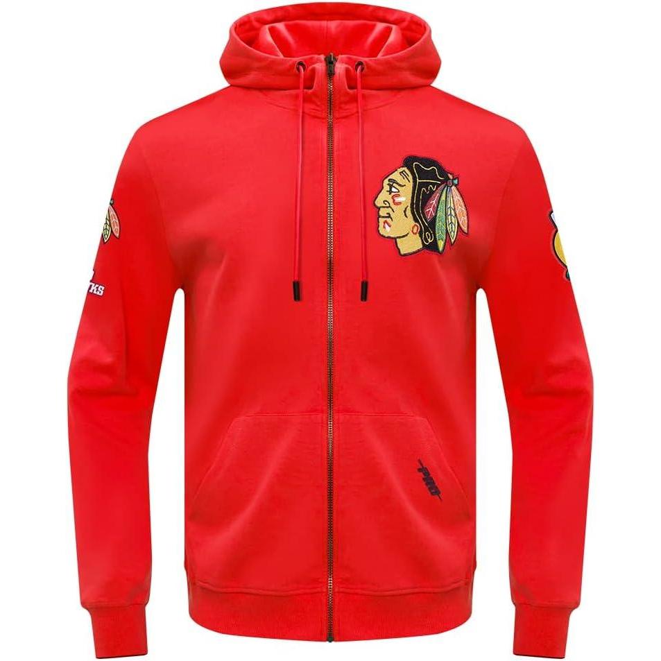 imagePro Standard Mens NHL Classic Chenille Full Zip HoodieRed