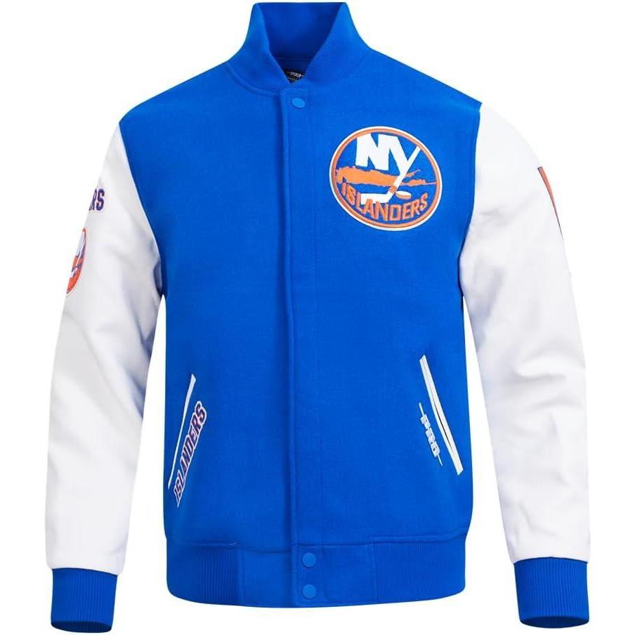 imagePro Standard Mens NHL Classic Varsity JacketRoyal BlueWhite