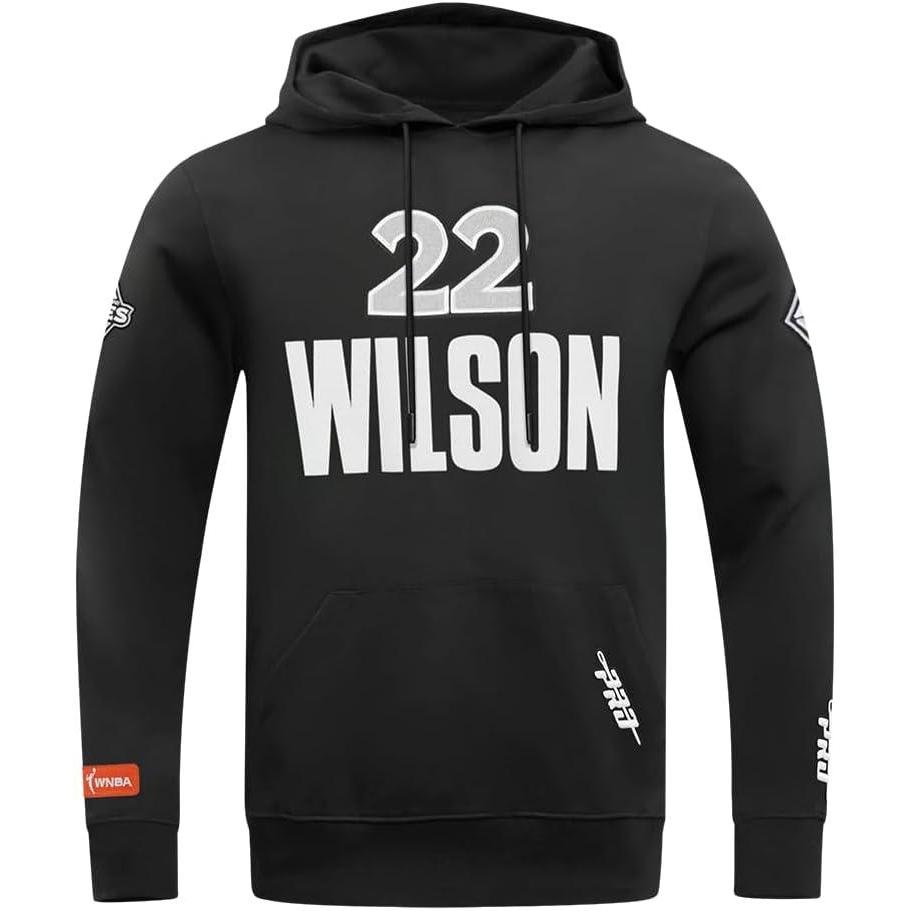 imagePro Standard Mens WNBA Las Vegas Aces Classic Player Name And Number Pull Over HoodieBlack