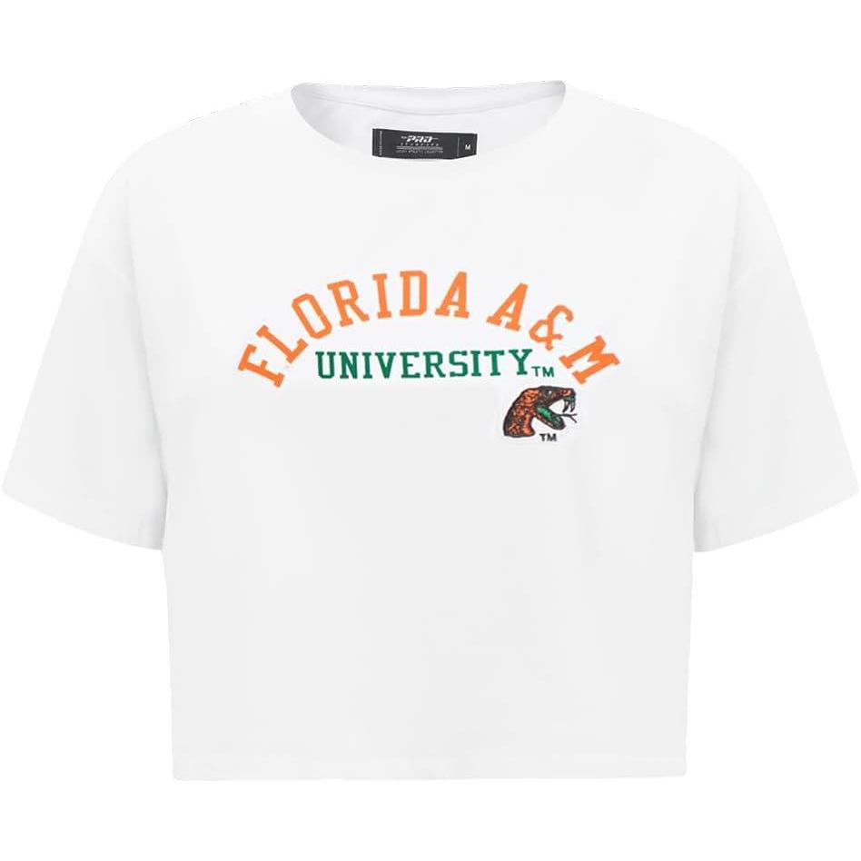 imagePro Standard NCAA Womens Womens College Classic Essentials Cotton Short Sleeve Boxy TeeWhite