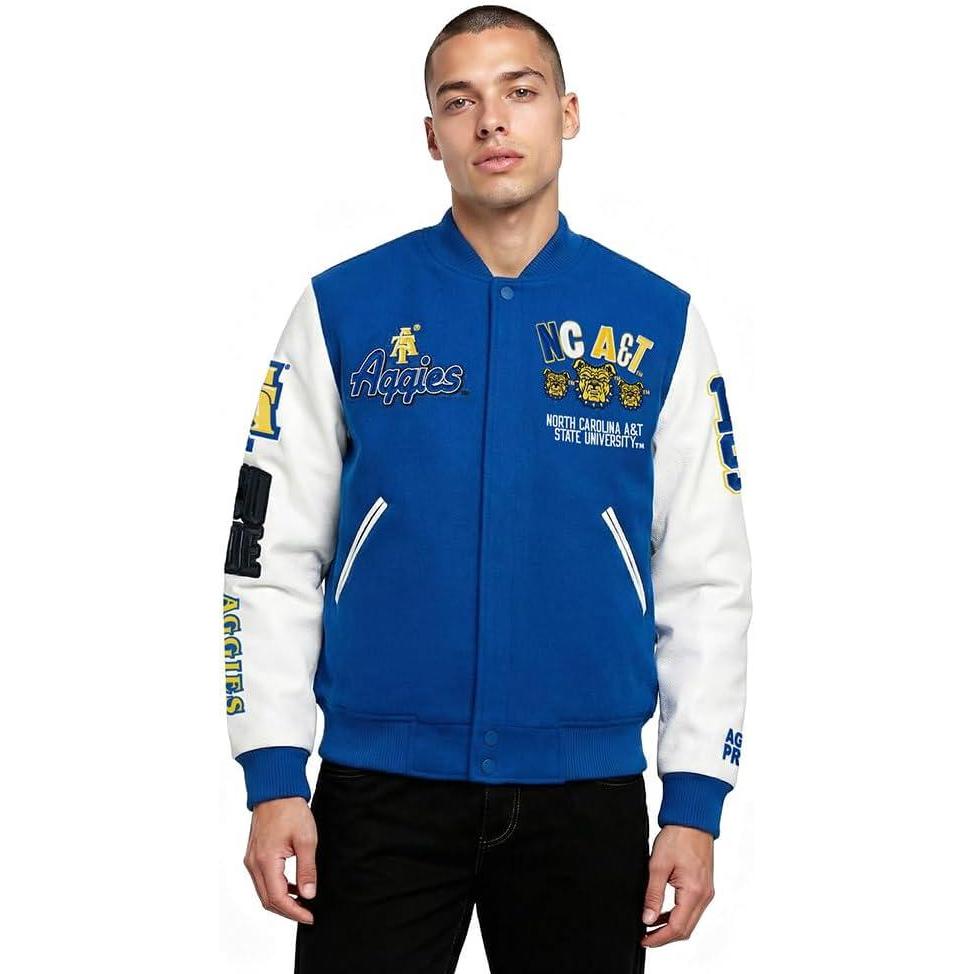 imagePro Standard NCAA mens Mens College Campus Ransom Wool Varsity JacketDodger BlueWhite