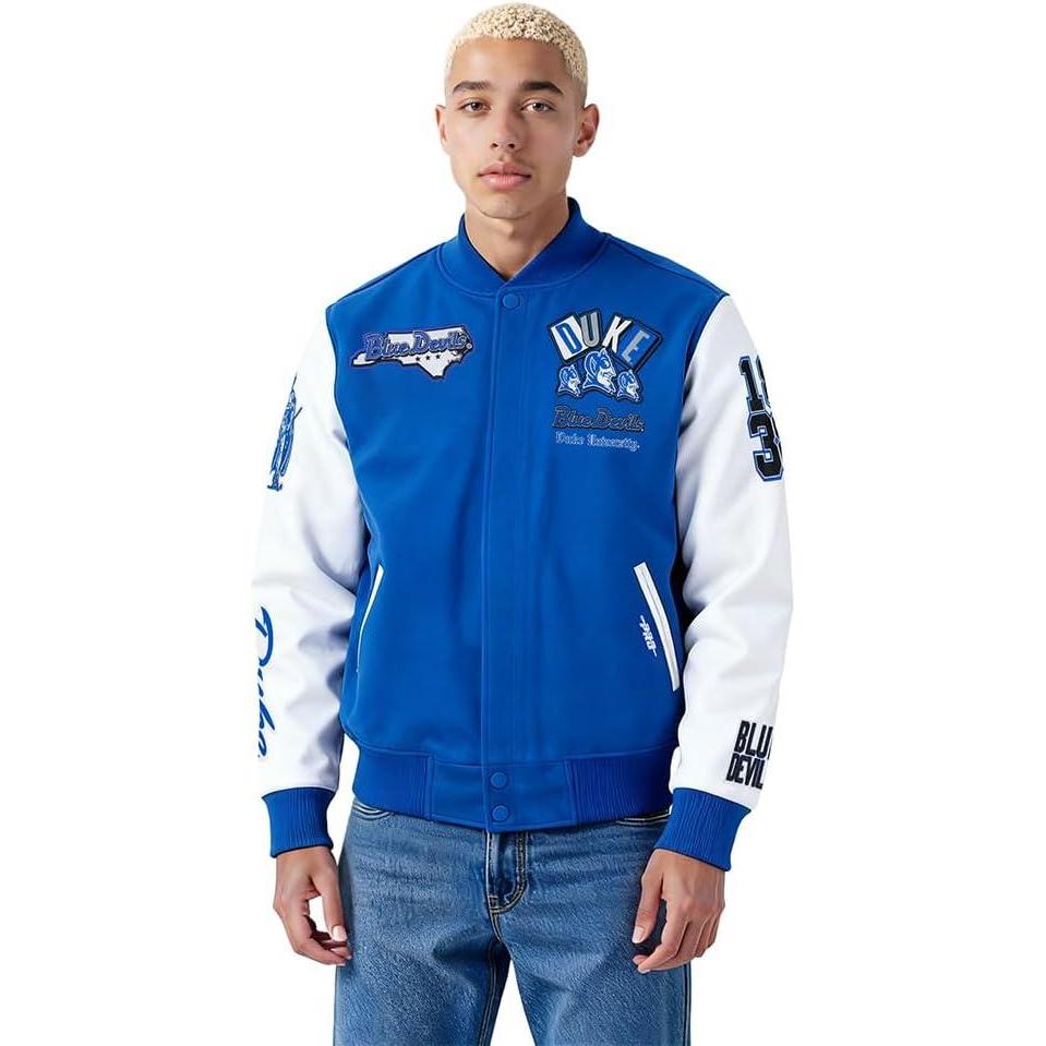 imagePro Standard NCAA mens Mens College Campus Ransom Wool Varsity JacketRoyal BlueWhite