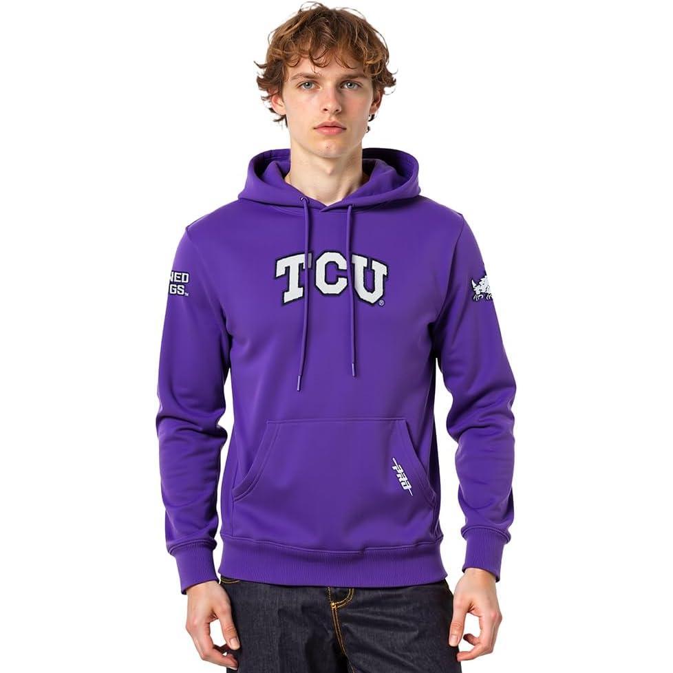 imagePro Standard NCAA mens Mens College Classic Chenille Brushed Back French Terry Pull Over HoodiePurple