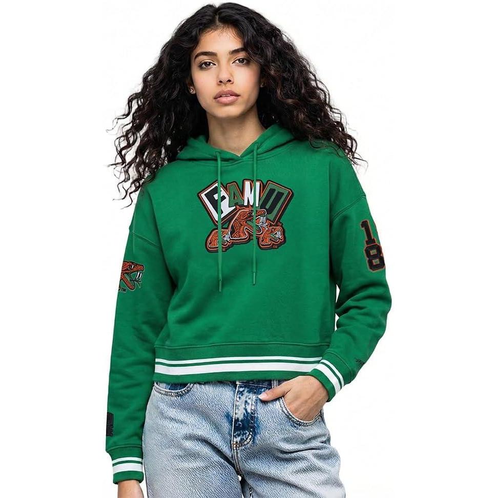 imagePro Standard NCAA womens Womens College Campus Ransom Brushed Back French Terry Cropped Pullover HoodieTeam Color