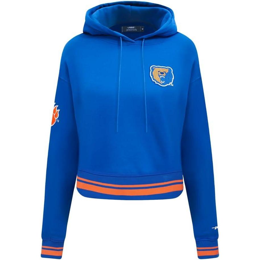 imagePro Standard NCAA womens Womens College Classic Essentials Brushed Back French Terry Cropped Pullover HoodieRoyalOrangeRoyal