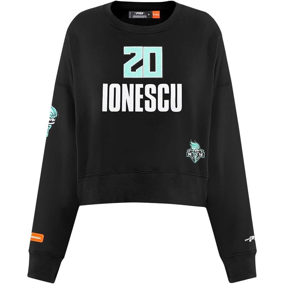 imagePro Standard WNBA womens Womens Wnba New York Liberty Classic Player Brushed Back French Terry Crewneck SweatshirtBlack