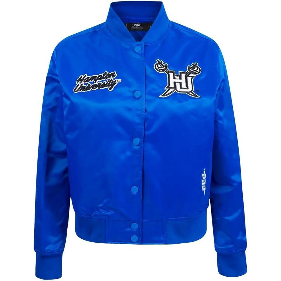 imagePro Standard Womens College Hampton University Classic Essentials Satin Jacket Royal Blue M