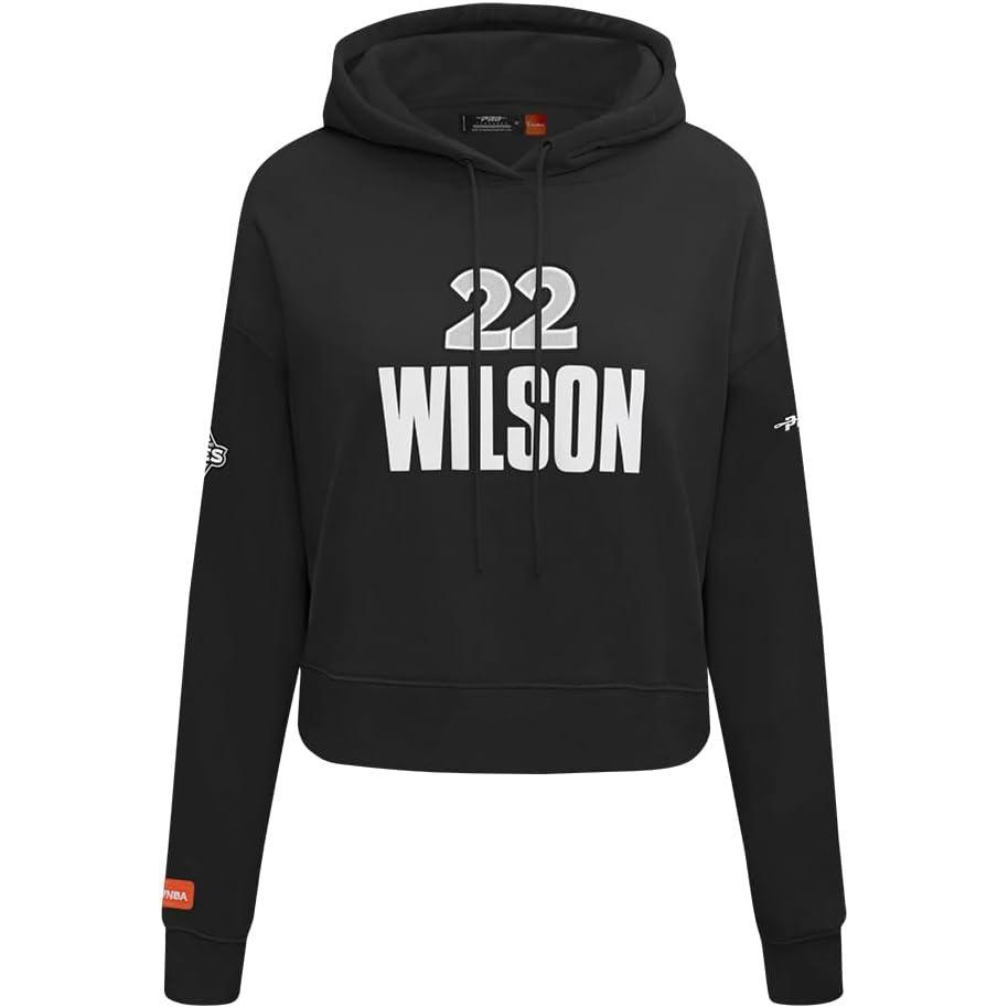 imagePro Standard Womens WNBA Las Vegas Aces Classic Player Name And Number Cropped Pullover HoodieBlack