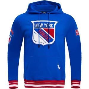 Pro Standard Men’s NHL Retro Classics Brushed Back French Terry Pull Over Hoodie(Royal Blue/Red)