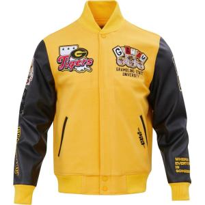 Pro Standard NCAA mens Mens College Campus Ransom Wool Varsity Jacket(Yellow/Black)