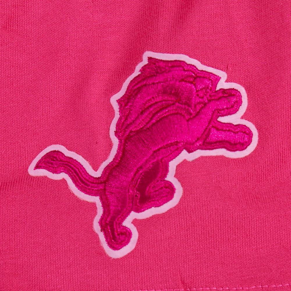 imagePro Standard Big Girls NFL Detroit Lions Classic Triple Pink Short Sleeve Boxy Tee Beetroot Purple S