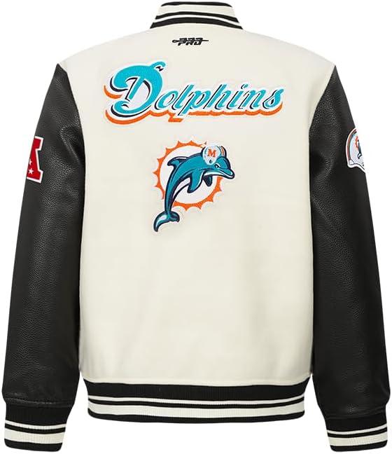 imagePro Standard Little Boys NFL Retro Classics Varsity JacketEggshell Black
