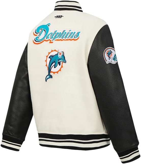 imagePro Standard Little Boys NFL Retro Classics Varsity JacketEggshell Black
