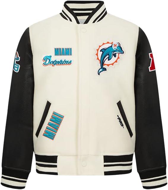 imagePro Standard Little Boys NFL Retro Classics Varsity JacketEggshell Black