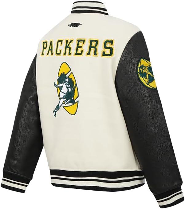 imagePro Standard Little Boys NFL Retro Classics Varsity JacketEggshell Black