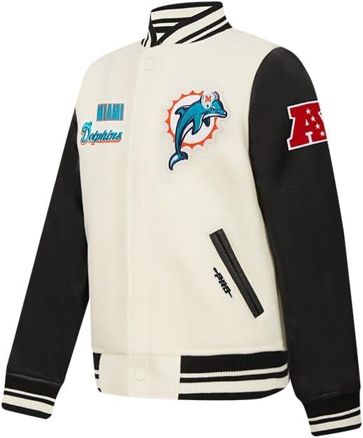 imagePro Standard Little Boys NFL Retro Classics Varsity JacketEggshell Black